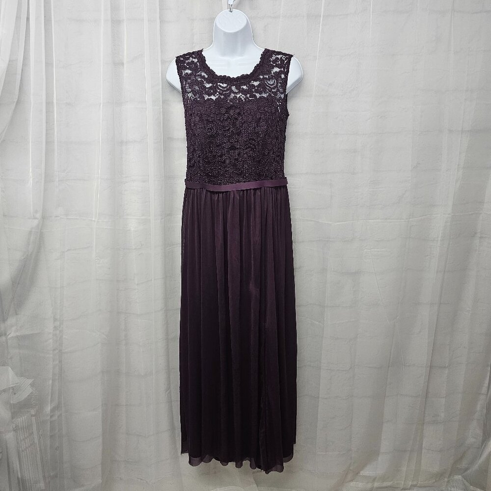 David's Bridal Dress Maxi Purple Lace Fairy Whimsigoth Floral Formal 10 - Picture 2 of 13